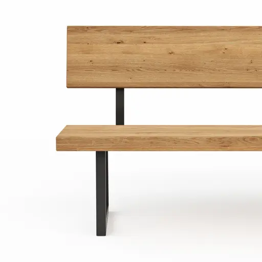 Holzbank Clifton - mit Rückenlehne, Breite ca. 200cm, Zerreiche massiv, natur