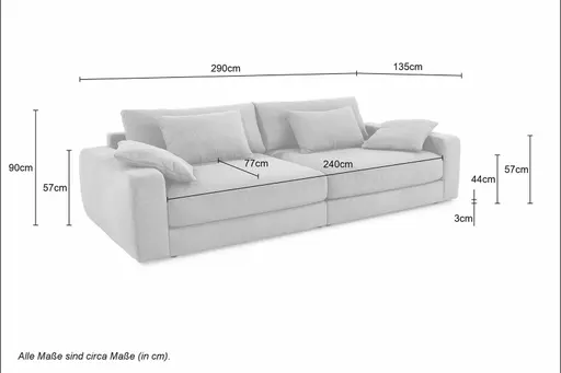 Big Sofa JOVIN - Stoff, Beige