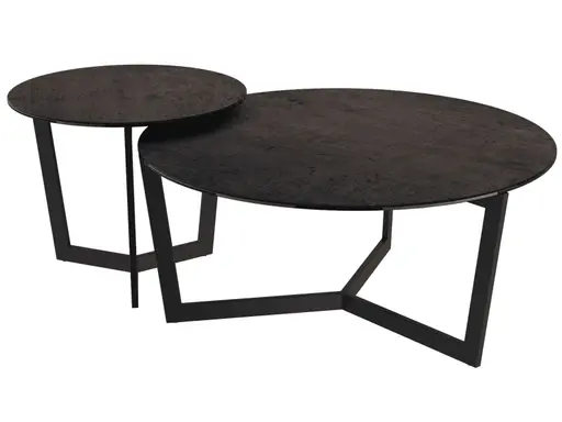 Couchtisch - LBH ca. 90x90x40 cm, Keramik, Schwarz