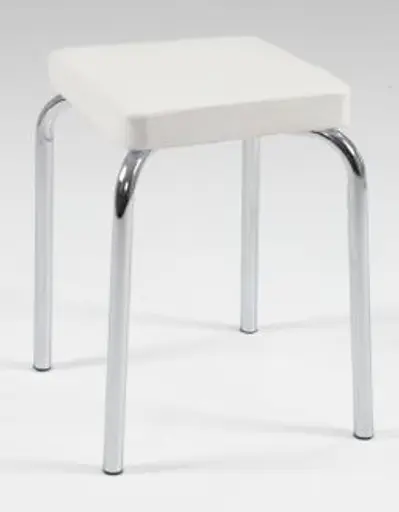 Hocker - Kunstleder, Weiß