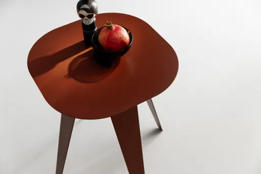 Beistelltisch Signe - BHT ca. 40x50x40 cm, Lack, Oxidrot