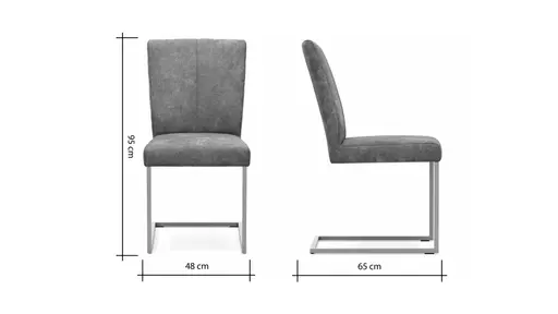 Freischwinger Edmonton - Stoff, Blau