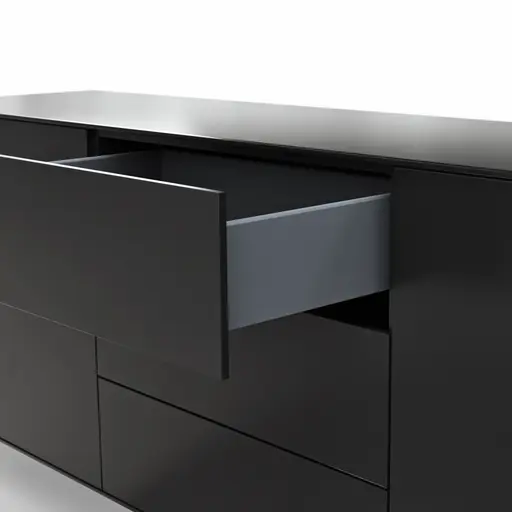 Sideboard Edge - Lack, Schwarz