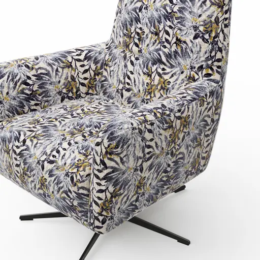 Drehsessel Charlotte - Stoff, Blumig