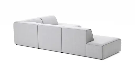 Ecksofa Elementos - Abschlusselement mit 1-Sitzer und Ecke rechts, Stoff, Hellgrau