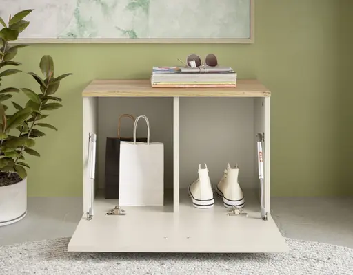 Schuhbank - B ca. 60 cm, Kaschmir, Evoke Eiche Nachbildung