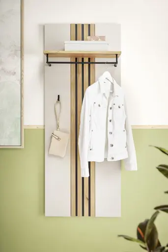 Garderobenpaneel - B ca. 60 cm, Kaschmir, Evoke Eiche Nachbildung