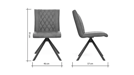 Stuhl Cambridge - drehbar, Leder, Taupe