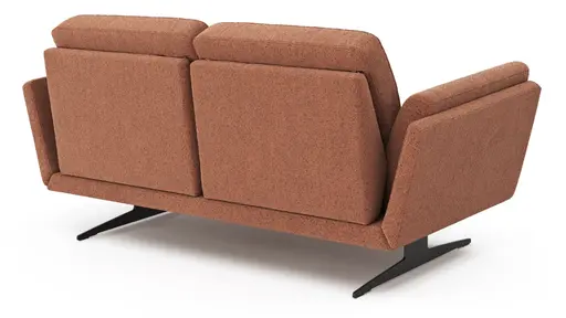 Sofa Tova - 2-Sitzer inkl. Rücken- und Armlehnfunktion, Kufe, Stoff, Rost