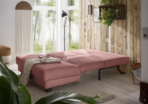 Schlafsofa EASY Optik A - 2-Sitzer ohne Armlehne, 140 cm inkl. Schlaffunktion, Cord, Rot