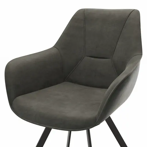 Armlehnstuhl Wesley - Stoff, Anthrazit