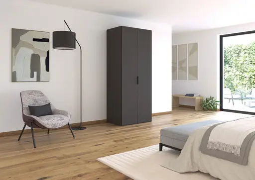 Drehtürenschrank ROVERO- B ca. 91 cm, Graphit