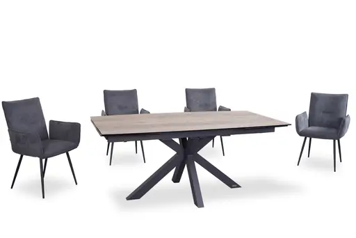 Armlehnstuhl MARCELA - Stoff, Anthrazit