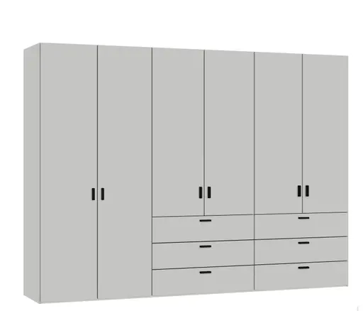 Drehtürenschrank JOIN IT- B ca. 303 cm, Hellgrau