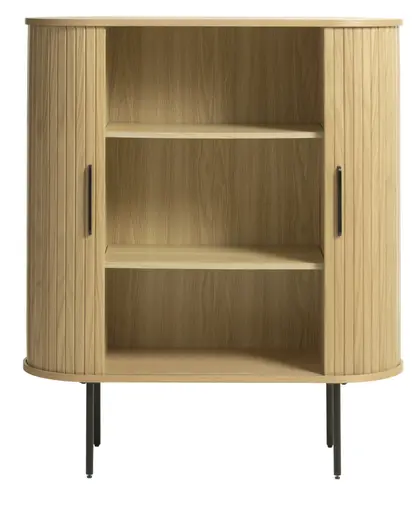 Highboard - B ca. 100 cm, Eiche Furnier, Natur