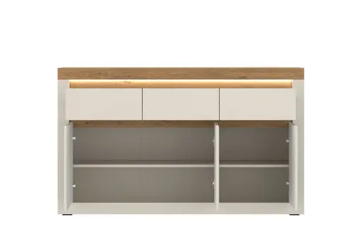 Sideboard - mit Beleuchtung, B ca. 149 cm, Kaschmir, Stone Eiche Nachbildung