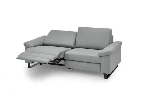 Sofa CALM PLUS 2.0 - 3-Sitzer, Relaxfunktion teilmotorisch, Stoff, Silbergrau
