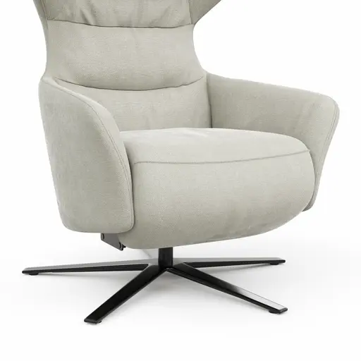 Drehsessel Houston Relax - Größe M, inkl. Relaxfunktion (motorisch), Aufstehhilfe und Kopfstütze, Stoff, Natur