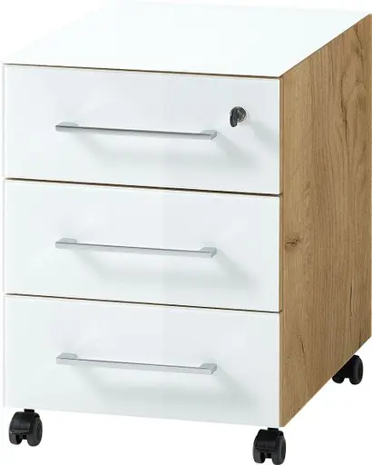 Rollcontainer GWEN - B/H/T ca. 40x55x50 cm, Eiche Dekor