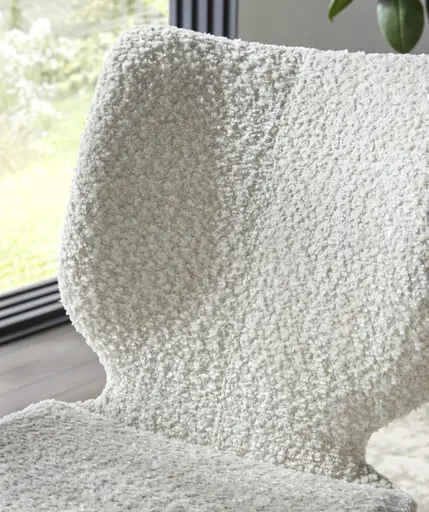 Stuhl Cupi - Stativ, Stoff, Ecru