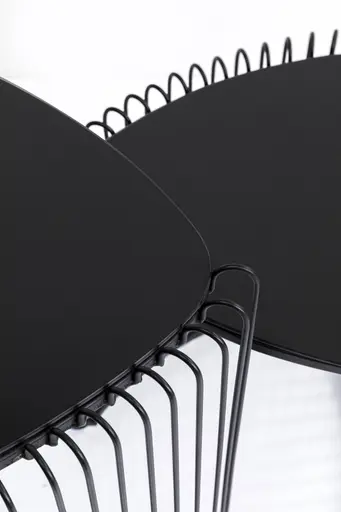 Beistelltisch-Set- Metall, Schwarz