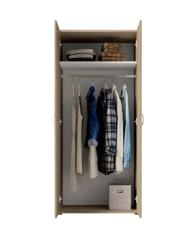 Drehtürenschrank- B ca. 80 cm, Eiche Dekor