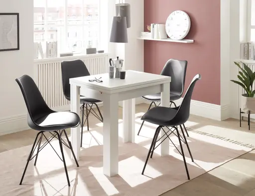 Esstisch - ausziehbar, LB ca. 80x60 cm, Weiß