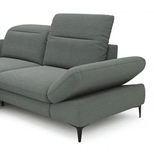 Ecksofa Alegria - Longchair links mit 1,5-Sitzer inkl. Kopfteil/ Armlehne/ Sitztiefe verstellbar, Stoff, Eisblau