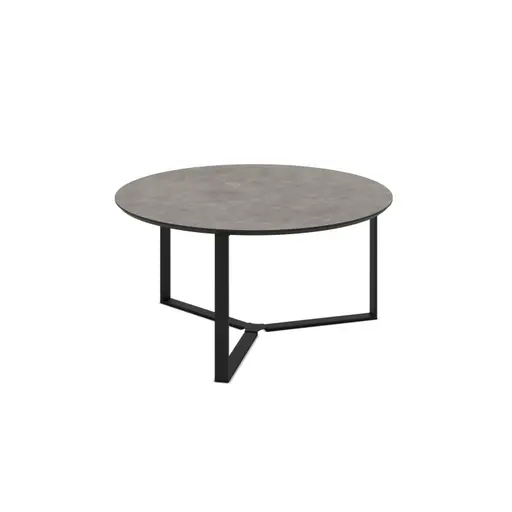 Couchtisch - 2er Set, Betonoptik dunkel, Schweizer Kante, Schwarz