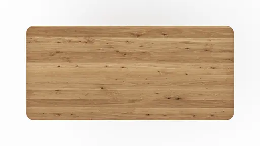 Esstisch Belfast - LB ca. 220x100 cm, Eiche massiv, X-Gestell asymmetrisch