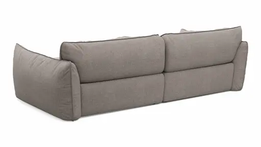 Ecksofa Fluffy - Longchair mit 2,5-Sitzer rechts inkl. Rückenlehne verstellbar, Stoff, Taupe