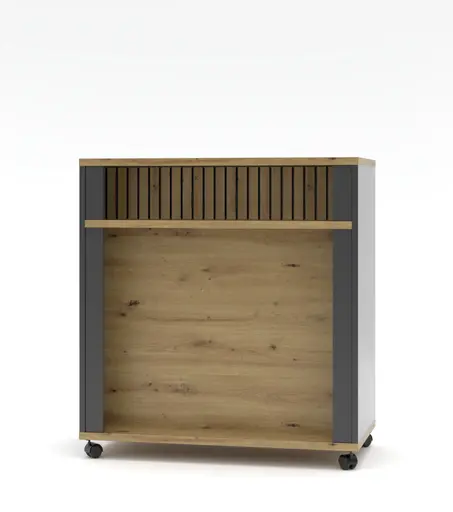 Raumteiler - Graphit, Absetzung Eiche