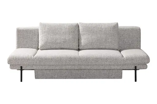  Querschläfer - Schlaffunktion mit Bettkasten, Stoff, Hellgrau