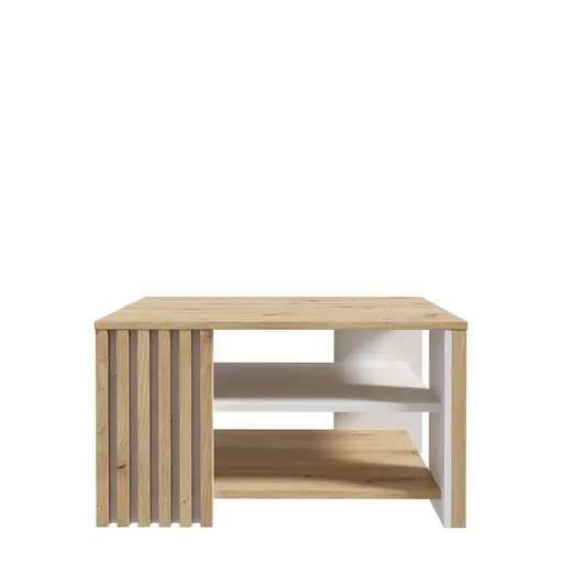 Couchtissch FLORISS- LB ca. 80x80 cm, Eiche Dekor, Weiß