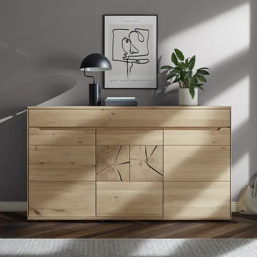 Sideboard Amora - Wildeiche massiv bianco
