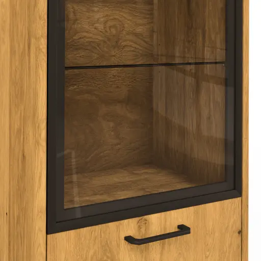 Vitrine Savannah - Anschlag rechts, Wildeiche massiv, natur geölt