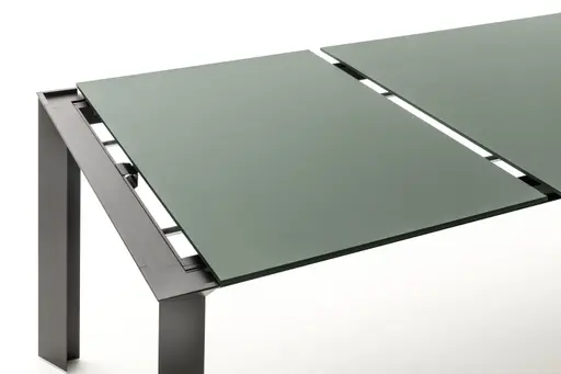 Esstisch Hakon - ausziehbar, LB 180x90 cm, Fenix, Salbei, Gestell Schwarz