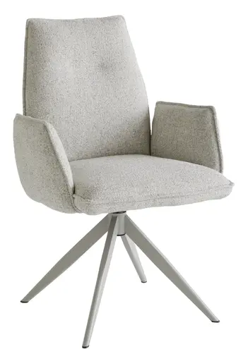 Armlehnstuhl Dinner - drehbar, Stoff, Champagner