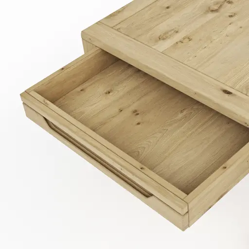 Couchtisch Amora - LBH ca. 80x80x45 cm, Wildeiche massiv bianco