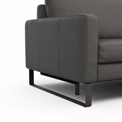 Sofa Enna - 3,5-Sitzer inklusive Relaxfunktion (motorisch), links und rechts, Leder, Anthrazit