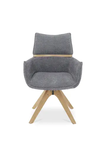 Armlehnstuhl MAROU - drehbar, Stoff, Graublau