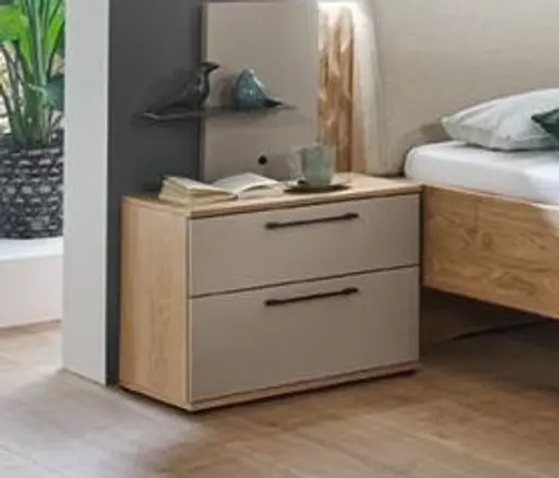 Schlafzimmer - Balkaneiche, Lack, Taupe