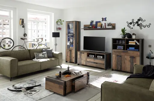 TV-Unterschrank FEA - Old-Wood Vintage Dekor, Betonoptik