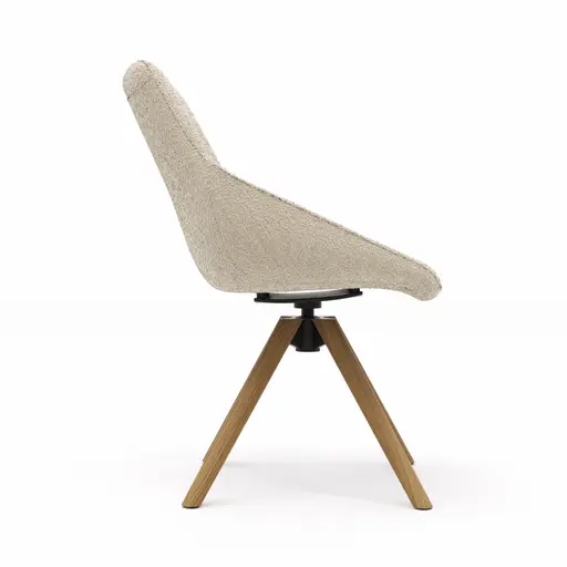 Stuhl Maluhia - mit niedriger Armlehne, drehbar, Stoff, Beige