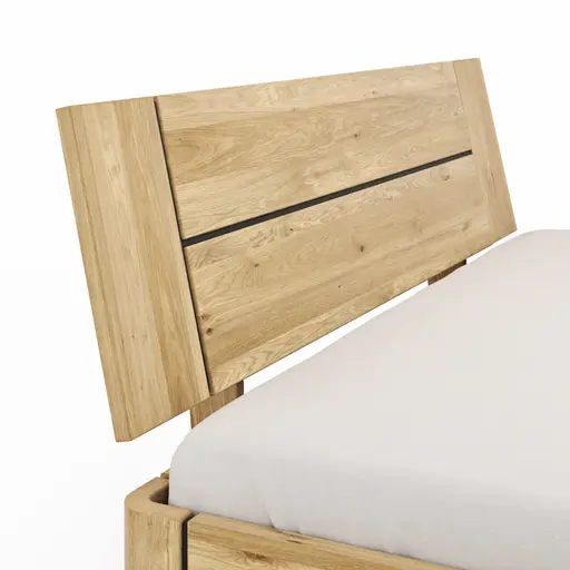 Bettgestell New Jersey - Liegefläche ca. 180x200 cm, Wildeiche massiv, mit Lisenen Anthrazit