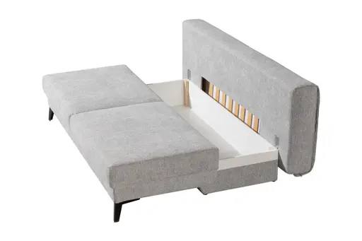 Schlafsofa EM Mons - mit Bettkasten, Stoff Beige