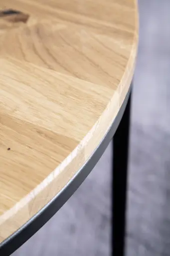 Couchtisch Joan 1 -  LBH ca. 80x80x41,5 cm, Asteiche massiv, Gestell schwarz