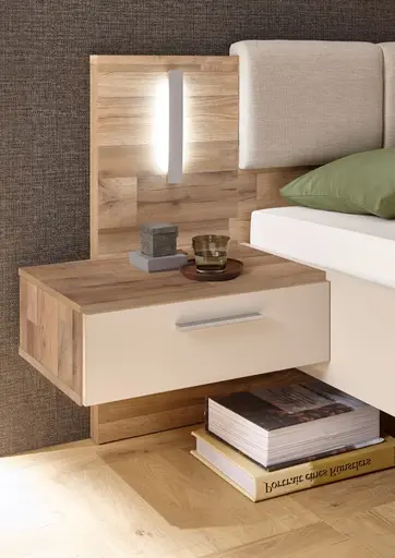 Bettanlage- Liegefläche ca. 180x200 cm, Champagner, Holzdekor