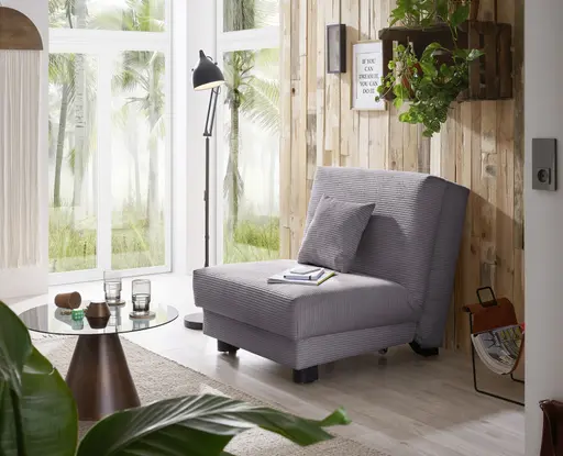  Faltsessel Easy Optik A - ohne Armlehnen inkl. Schlaffunktion, Cord, Dunkelgrau