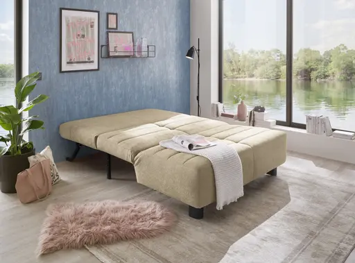  Faltsofa Easy - 2-Sitzer ohne Armlehne, ca. 140 cm inkl. Schlaffunktion, Stoff, Braun